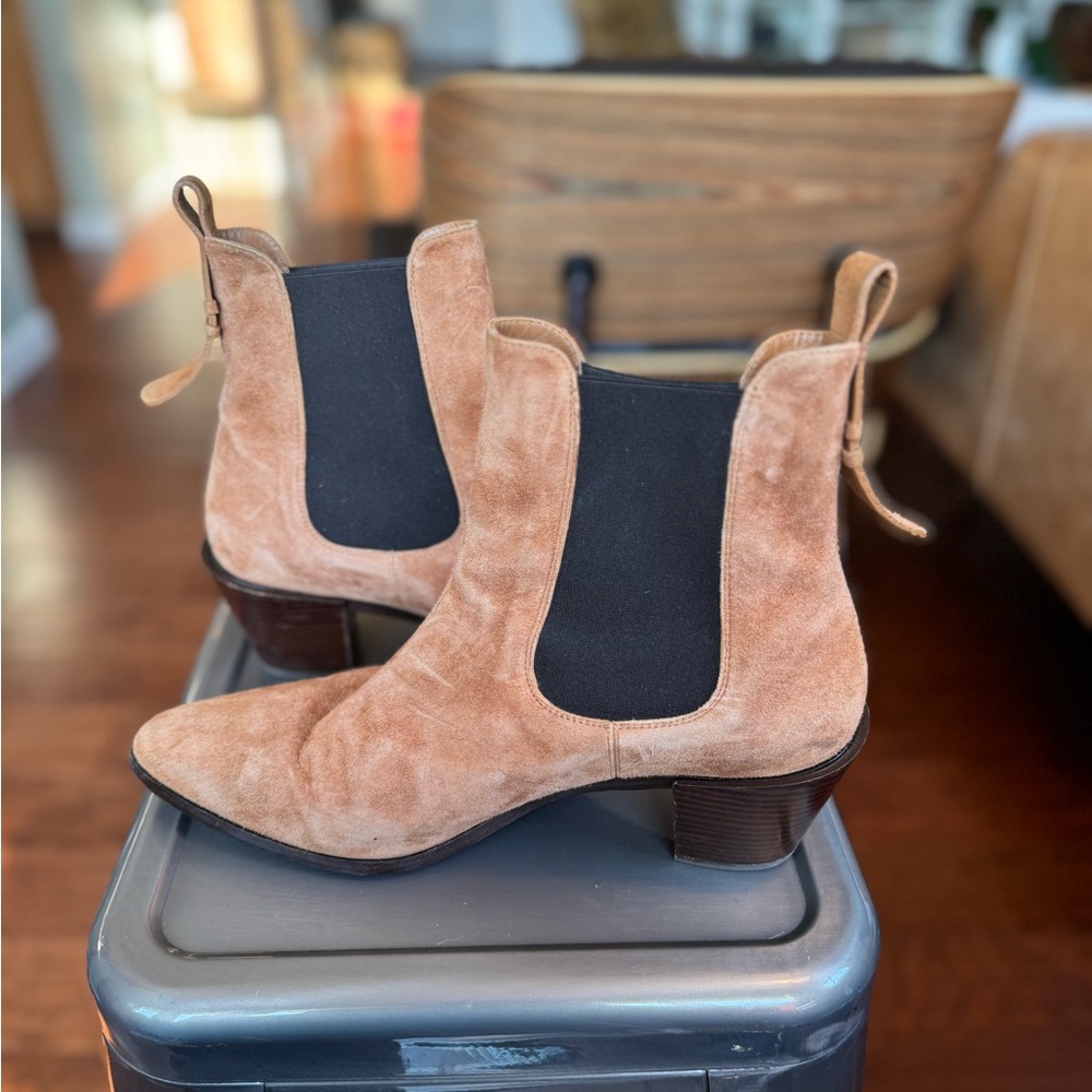 Frame Denim Le Lexington Suede Boots — Whiskey